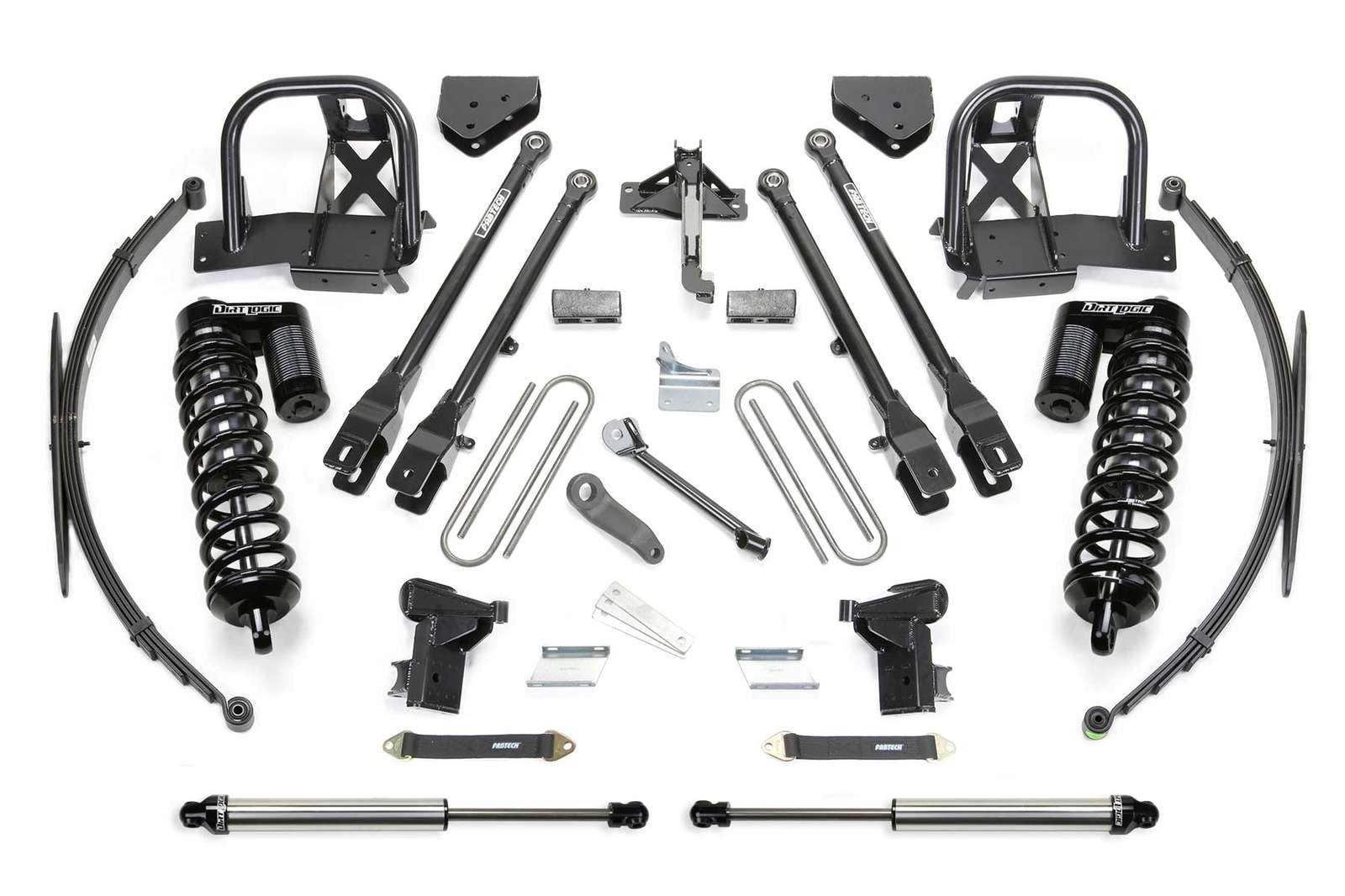 Fabtech 10" 4 Link System w/Dirt Logic 4.0 Coilovers & Rear 2.25 Shocks Kit for 2008-2016 Ford F350 Super Duty 4WD