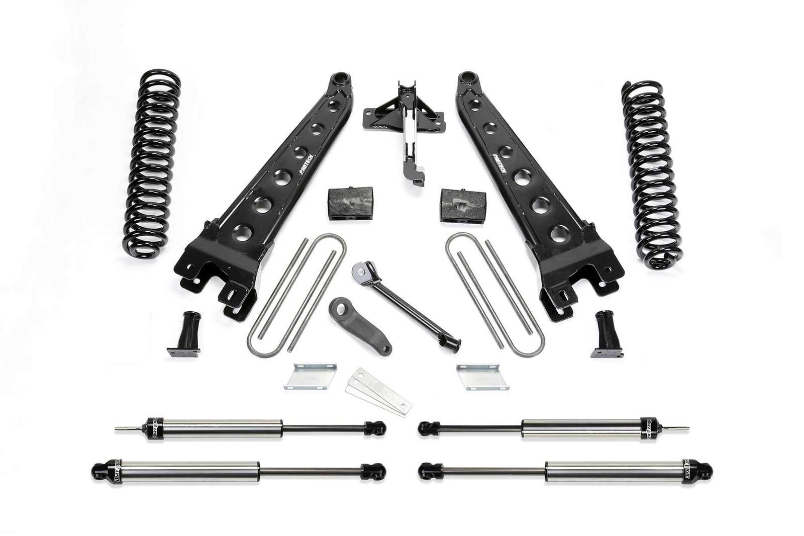 Fabtech 4" Radius Arm System w/Dirt Logic Shocks Kit for 2017-2024 Ford F250 Super Duty 4WD w/4" lift