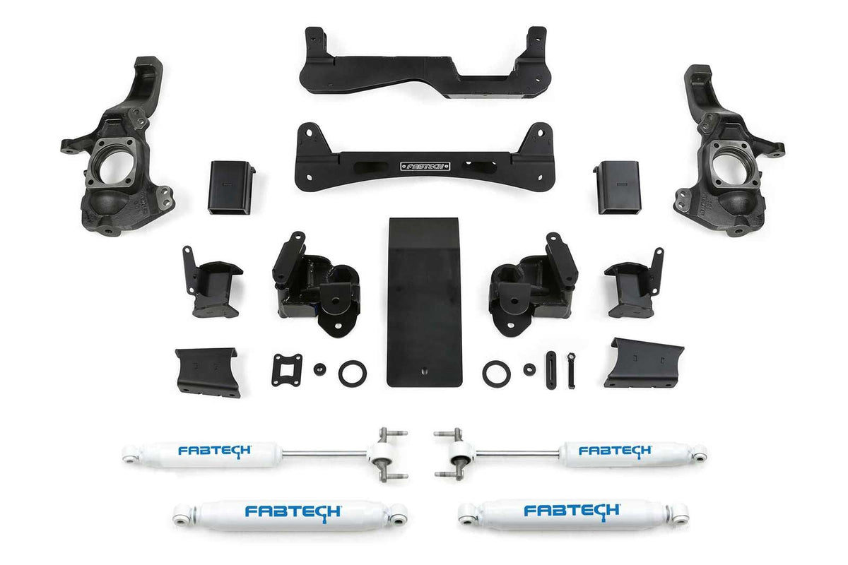 Fabtech 6" RTS Lift Kit w/Performance Shocks for 2020-2024 Chevrolet Silverado 2500 HD 4WD w/6" lift