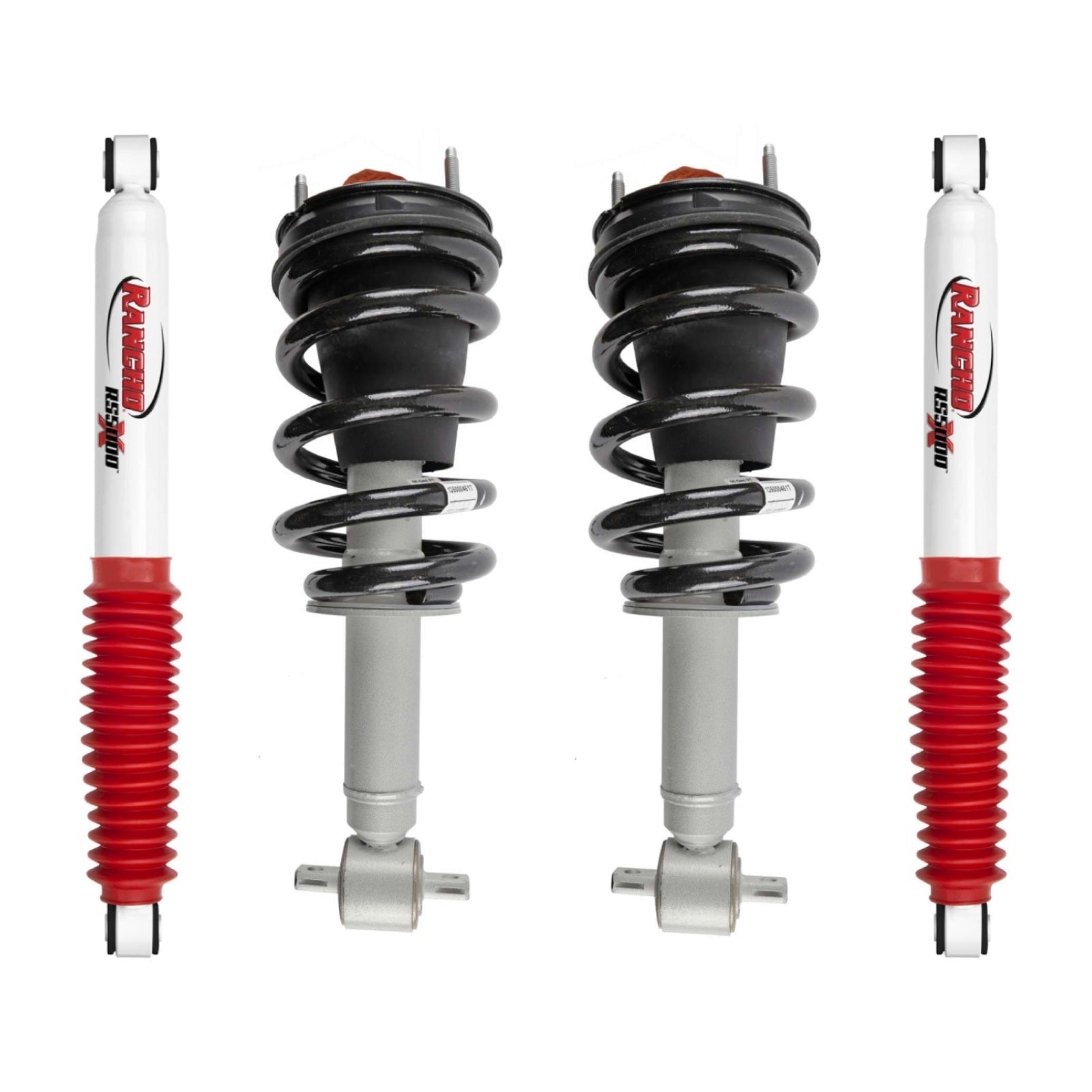 Rancho Quicklift Leveling Strut + Rear RS5000x Gas Shocks Set for 2014-2018 Chevrolet Silverado 1500 4WD