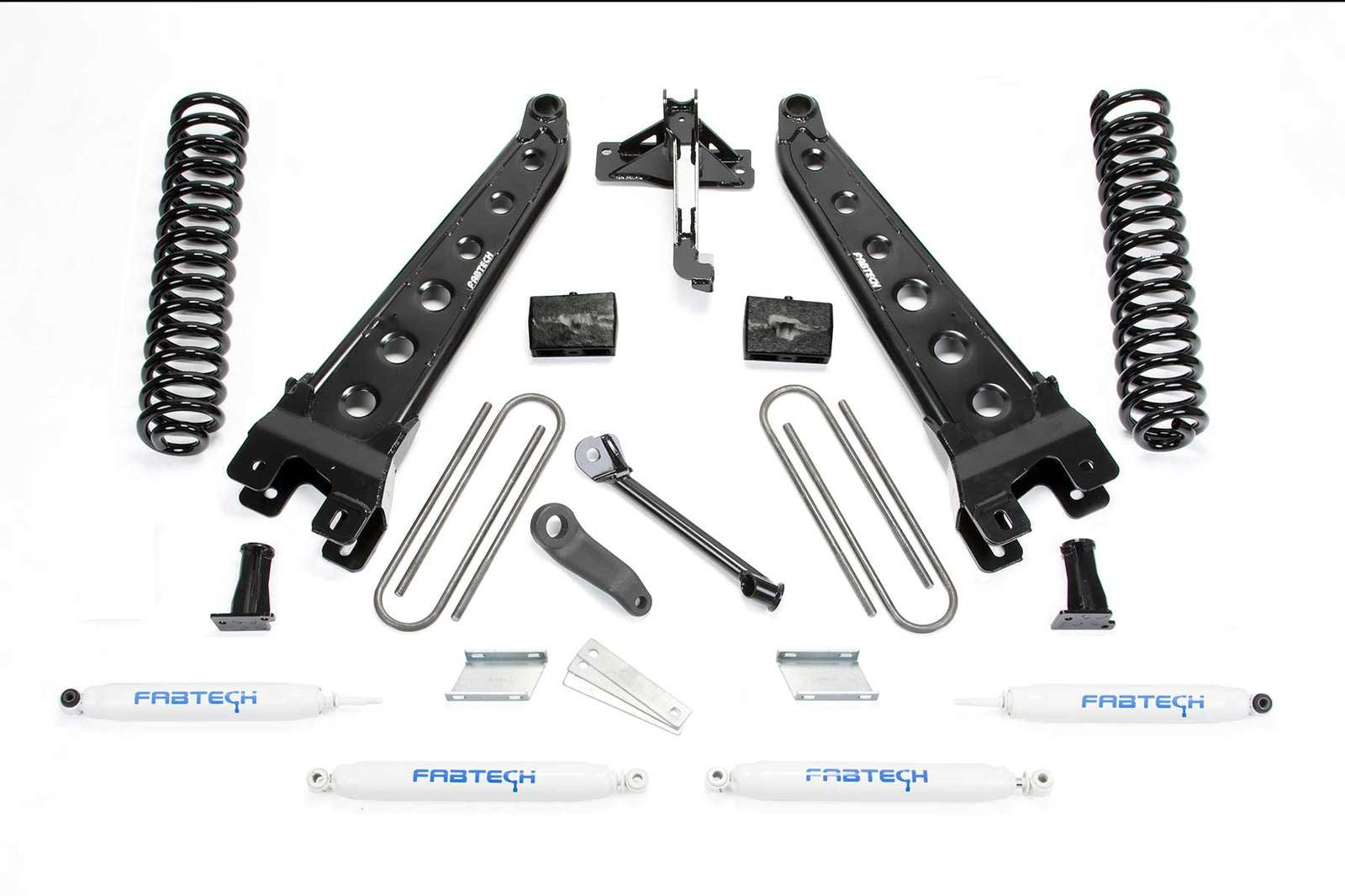 Fabtech 4" Radius Arm System w/Performance Shocks Kit for 2017-2024 Ford F350 Super Duty 4WD w/4" lift