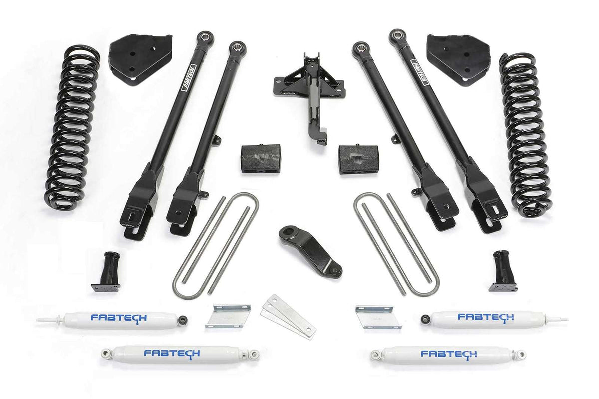 Fabtech 4" 4 Link System w/Performance Shocks Kit for 2017-2024 Ford F350 Super Duty 4WD w/4" lift