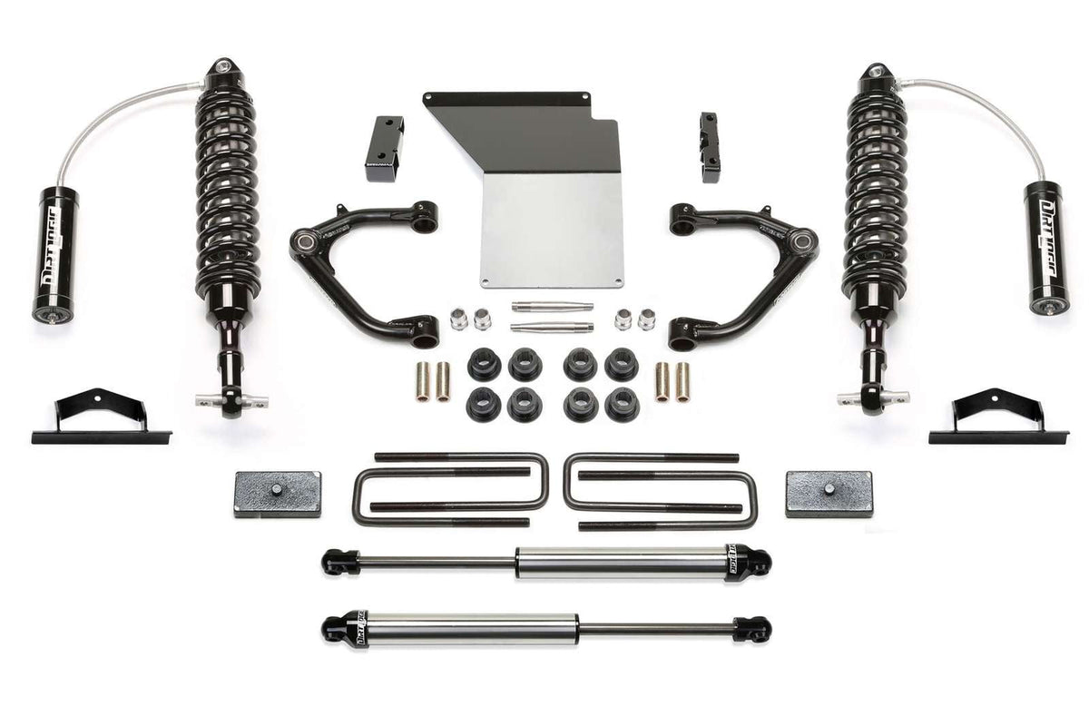 Fabtech 3" Uniball UCA Lift Kit w/Front Dirt Logic 2.5 Coilovers w/Reservoir & Rear 2.25 Shocks for 2007-2014 Chevrolet Silverado 1500 4WD w/3" lift