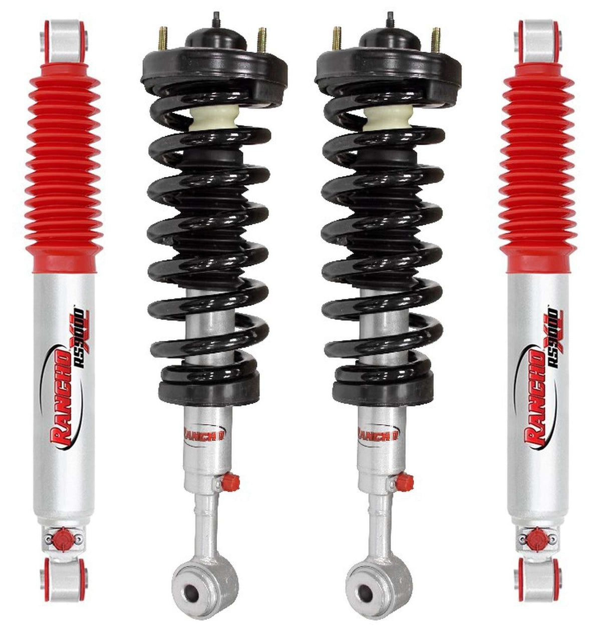 Rancho Quicklift Leveling Strut + RS9000XL Adjustable Shocks Set for 2004-2008 Ford F150 4WD