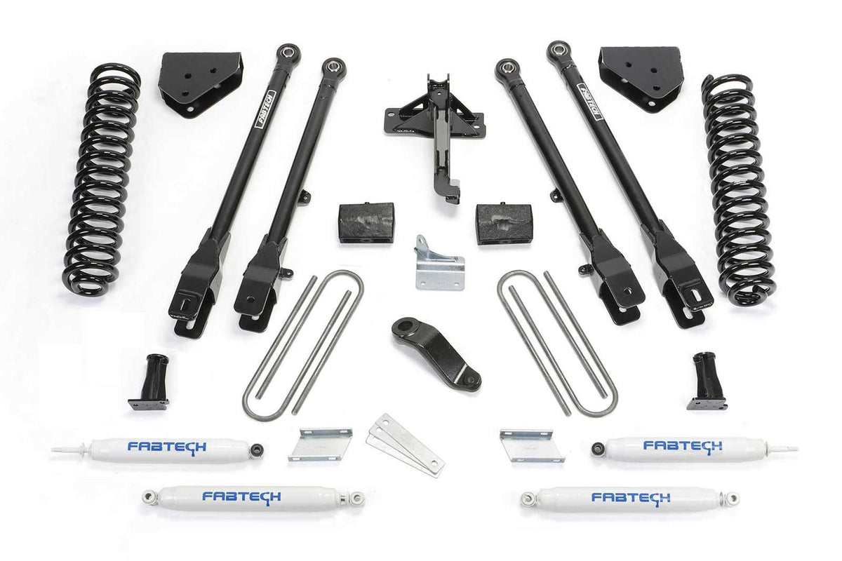 Fabtech 6" 4 Link System w/Performance Shocks Kit for 2008-2016 Ford F250 Super Duty 4WD w/6" lift 8-Lug