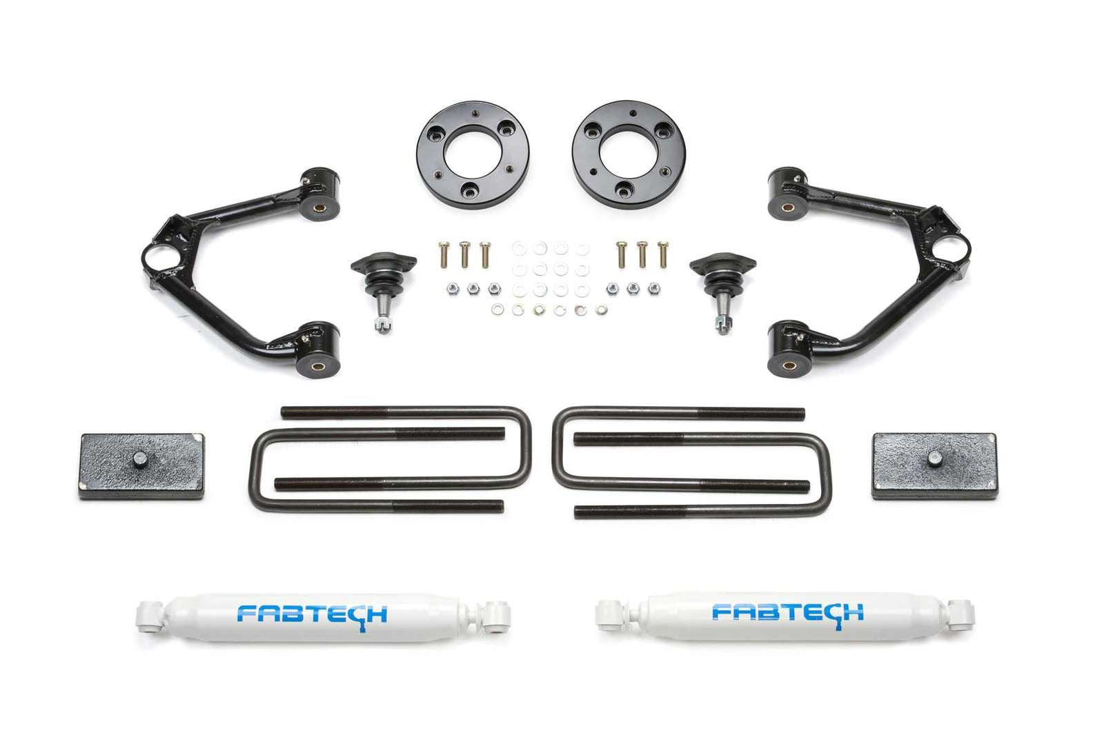 Fabtech 1.5" Ball Joint UCA Lift Kit w/Rear Performance Shocks for 2019-2024 Chevrolet Silverado 1500 4WD w/1.5" lift
