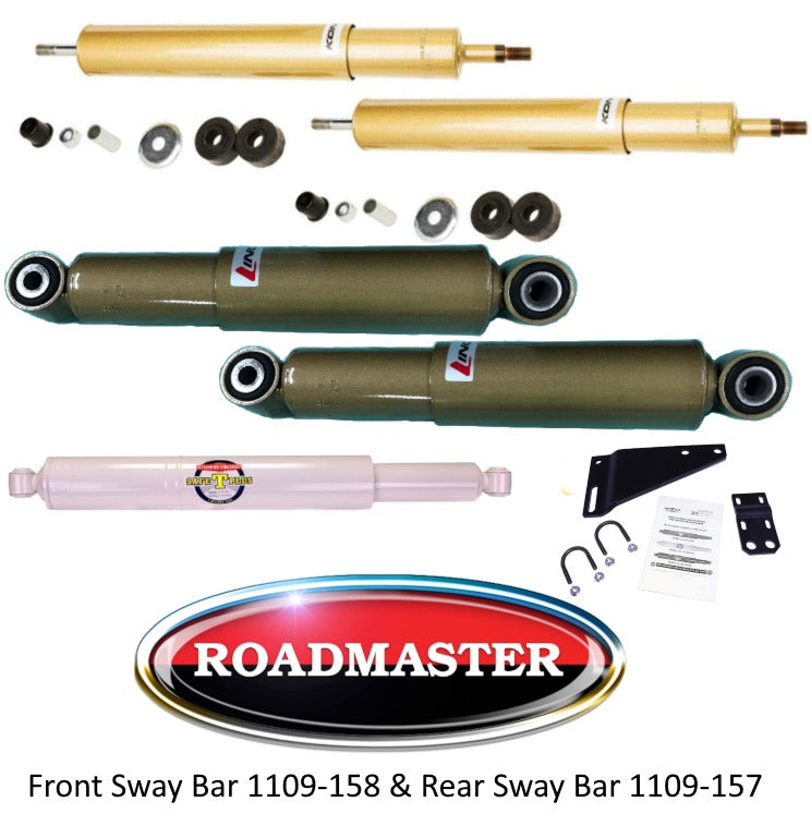 KONI FSD 4 RV Shock, Safe T Plus Steering Stabilizer, & Sway Bars Chevy Kodiak Chassis Eye to Eye Rear Axle