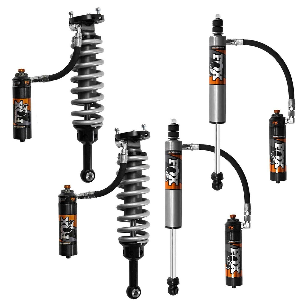 Fox 2.5 Performance Elite Adjustable Coilover w/ Reservoir + Rear Shocks Set for 2007-2021 Toyota Tundra 4WD RWD w/ UCA