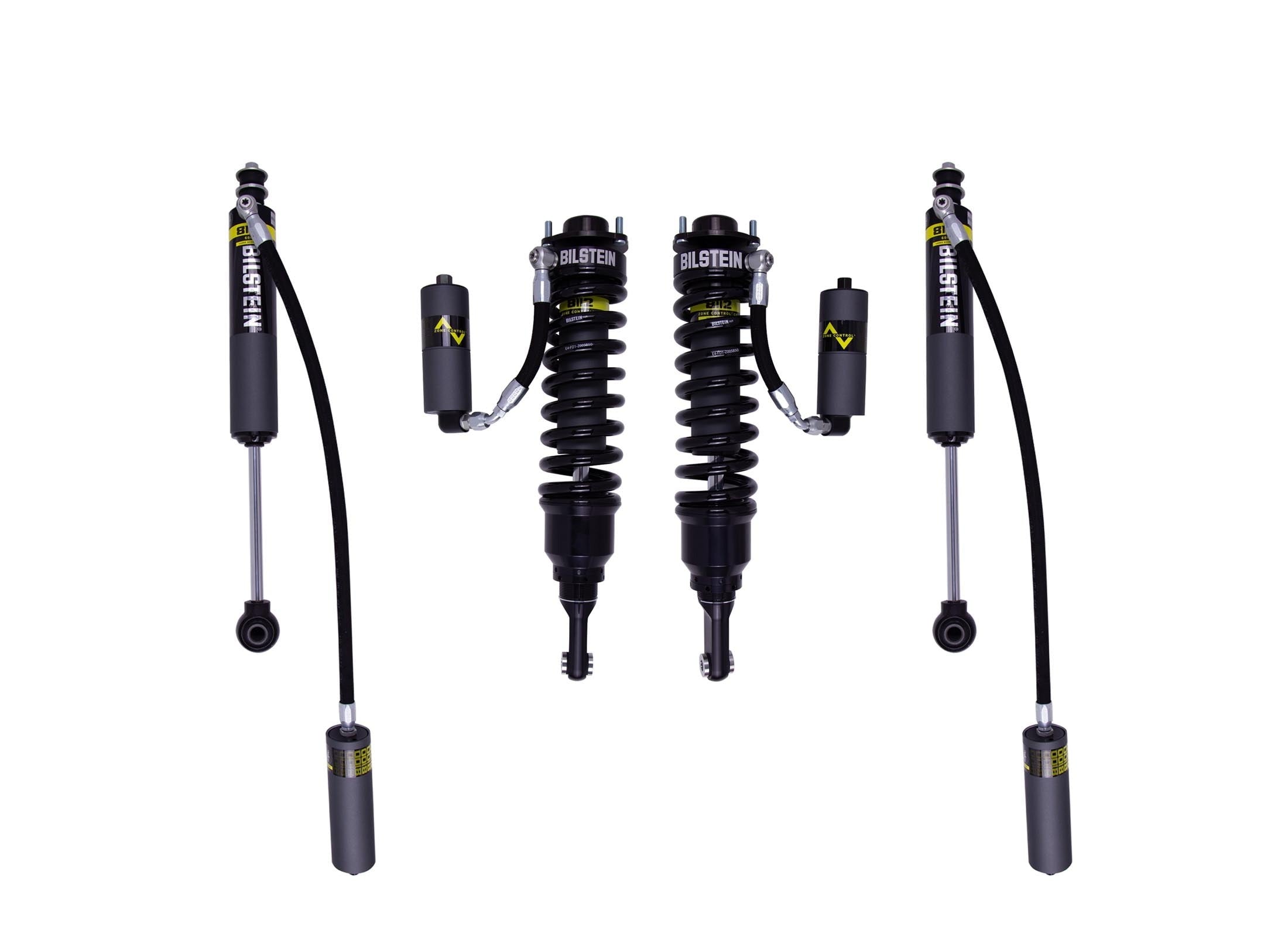 Bilstein B8 8112 ZoneControl CR Coilovers & Rear 8100 Bypass Reservoir Shocks Set for 2003-2009 Toyota 4Runner 4WD RWD w/0-3.8" lift