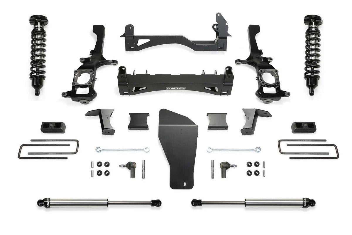 Fabtech 6" Performance System w/Front Dirt Logic 2.5 Coilovers & Rear 2.25 Shocks Kit for 2016-2024 Nissan Titan XD 4WD w/6" lift Gas