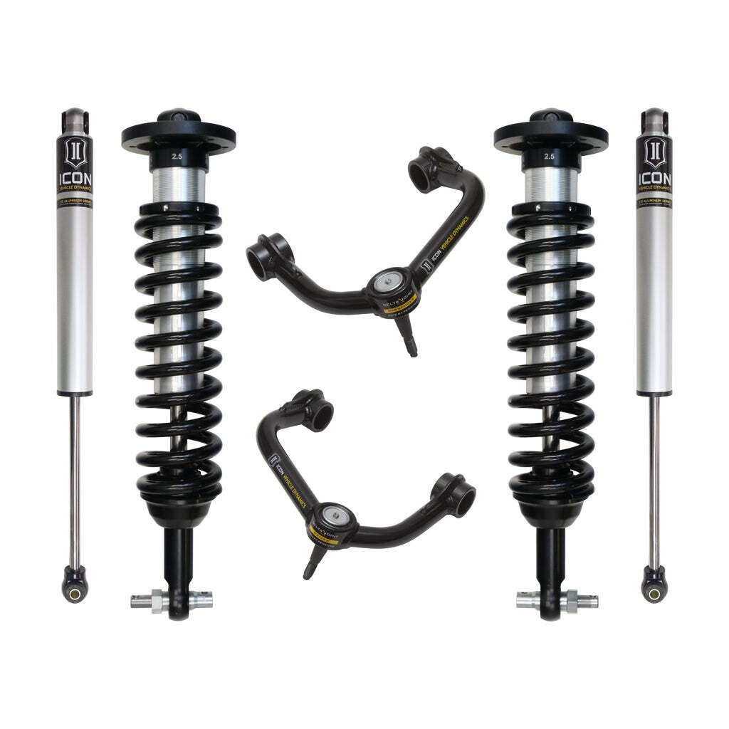 ICON K93082T Stage 2 Suspension System Tubular UCA Ford F150 4WD 0-2.63" Lift
