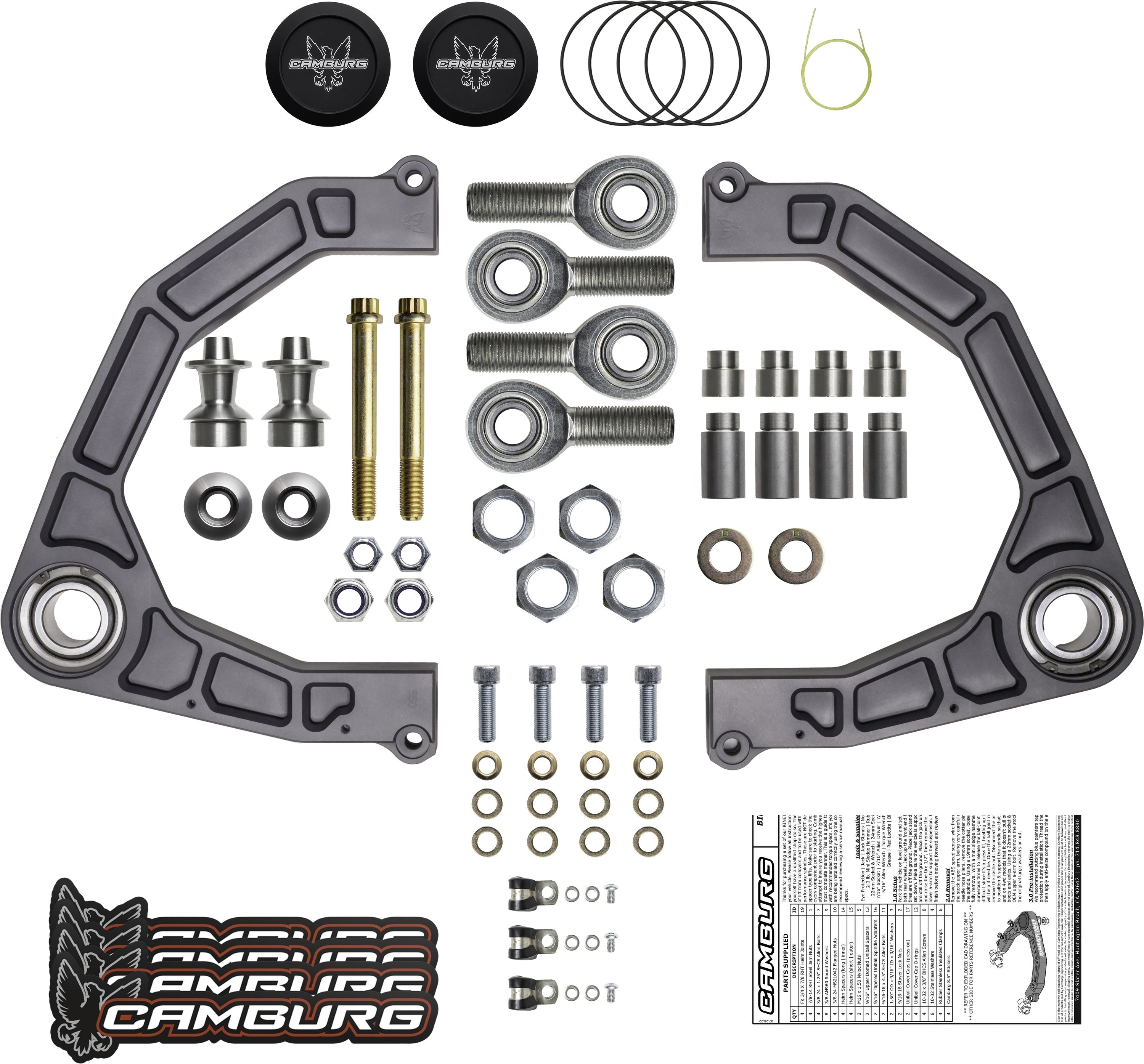 Camburg Kinetik Series Billet Upper Control Arms w/ Uniball for 2022-2026 Toyota Tundra 4WD RWD
