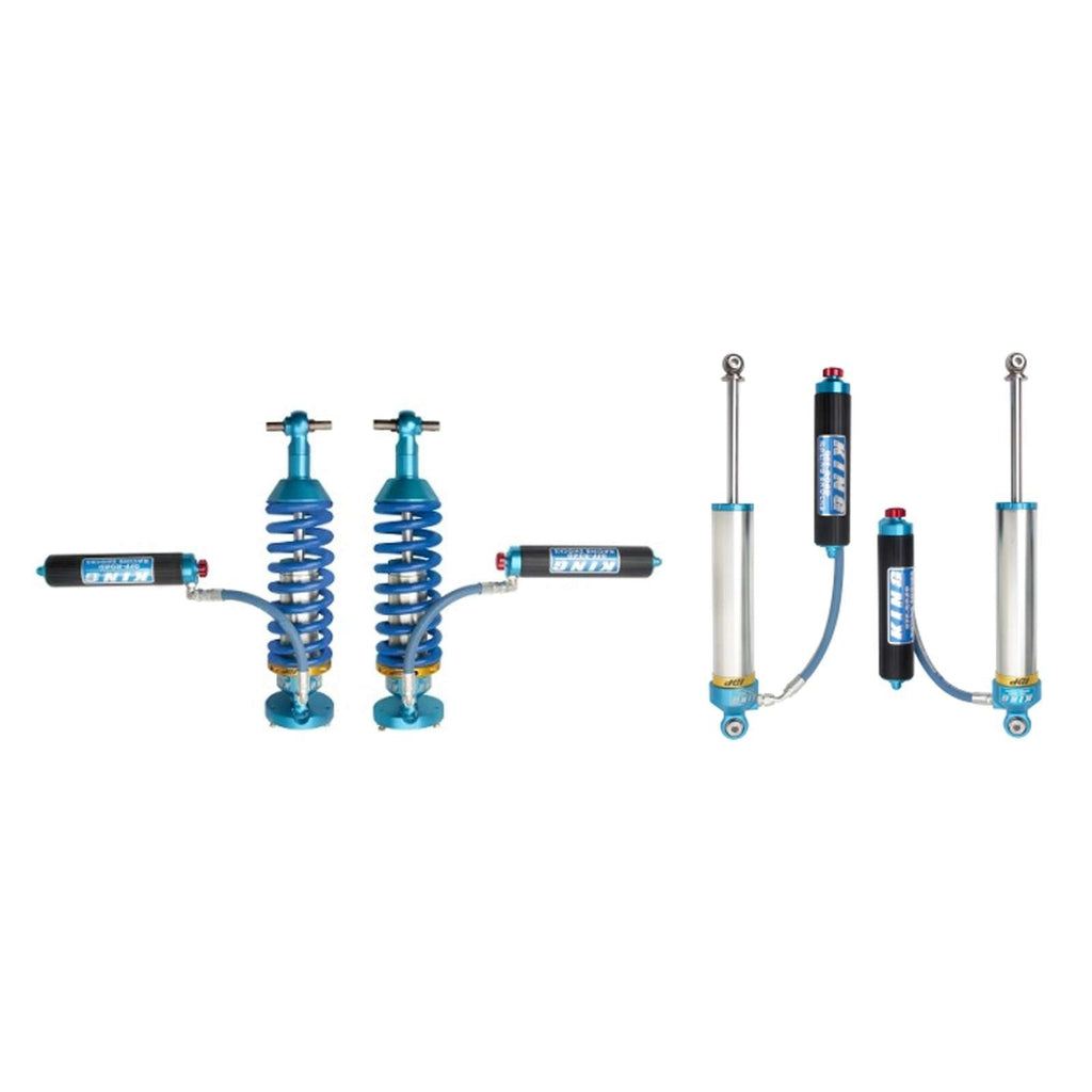 King Shocks 3.0 Performance Coilovers w/ Adjustable Remote Reservoir + Rear Adj Reservoir Shocks Set for 2019-2024 GMC Sierra 1500 4WD w/0-2.5" lift