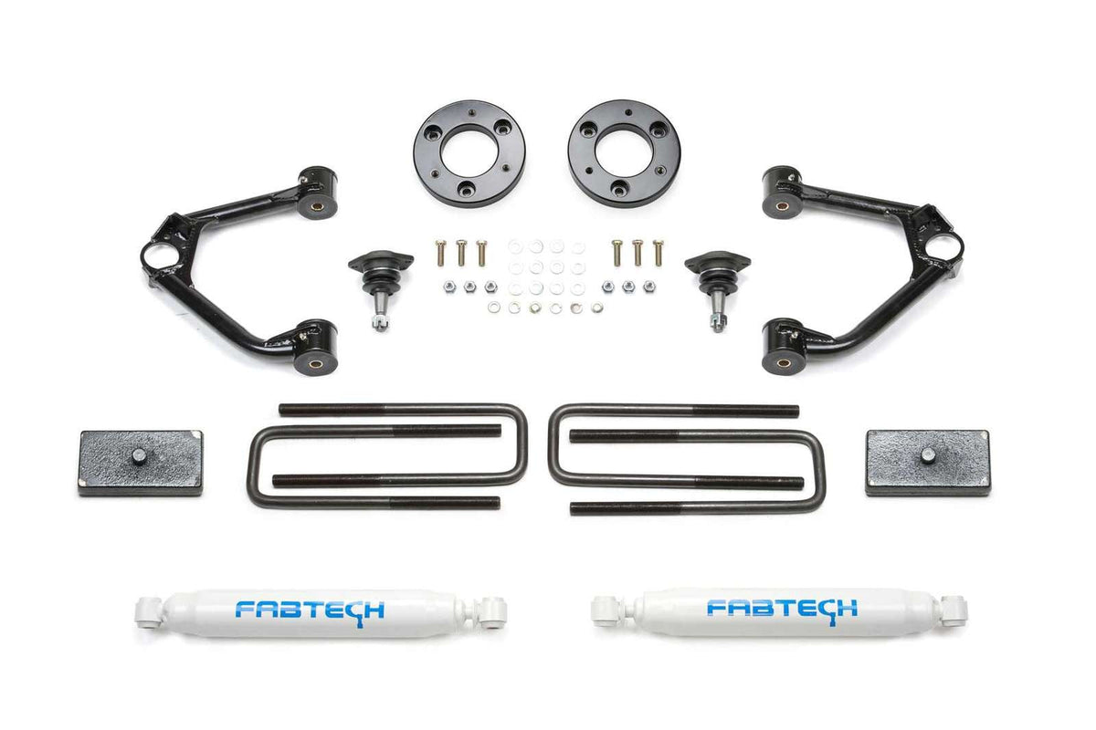 Fabtech 1.5" Ball Joint UCA Lift Kit w/Rear Performance Shocks for 2019-2024 GMC Sierra 1500 4WD w/1.5" lift
