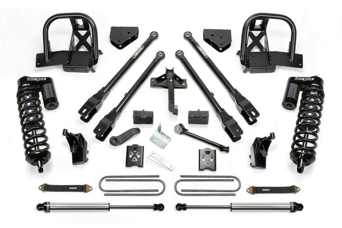 Fabtech 6" 4 Link System w/Dirt Logic 4.0 Coilovers & Rear 2.25 Shocks Kit for 2008-2016 Ford F250 Super Duty 4WD w/6" lift