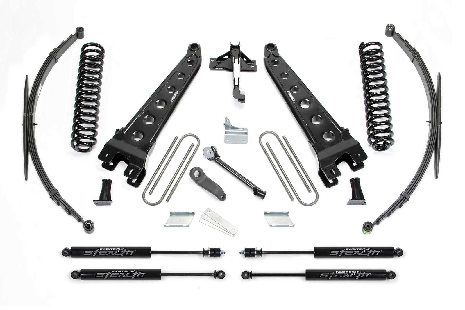 Fabtech 8" Radius Arm System w/Stealth Shocks Kit for 2008-2016 Ford F250 Super Duty 4WD w/8.0" lift