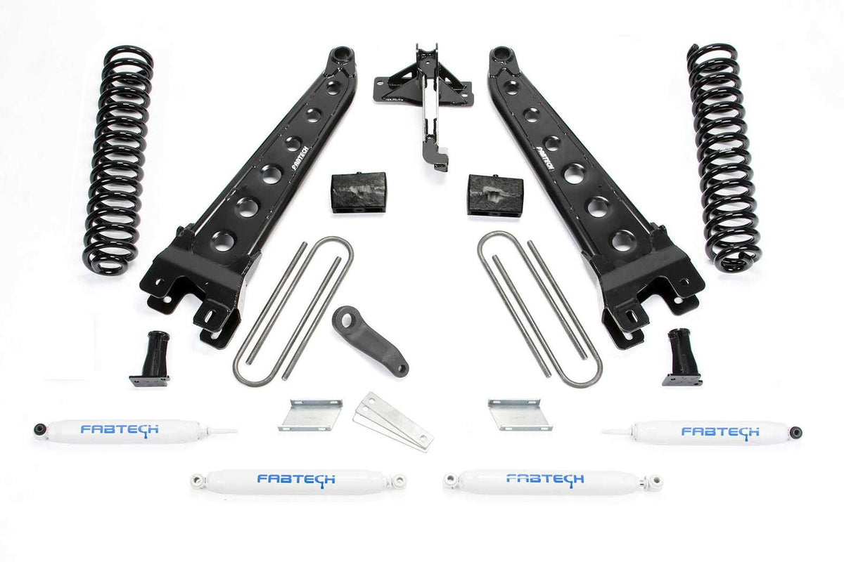 Fabtech 6" Radius Arm System w/Performance Shocks Kit for 2017-2024 Ford F250 Super Duty 4WD w/6" lift