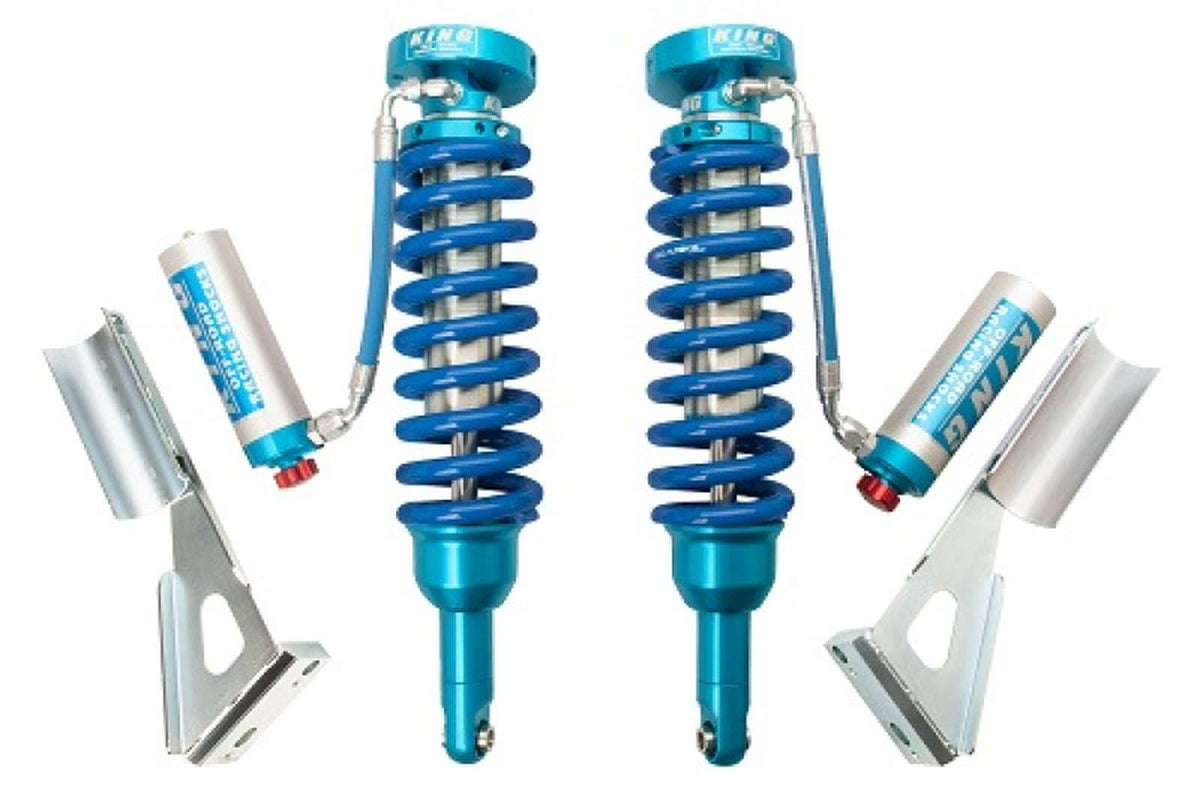 King Shocks 2.5 Performance Coilovers w/ Remote Reservoir Front Pair for 2003-2009 Toyota Land Cruiser 120 4WD