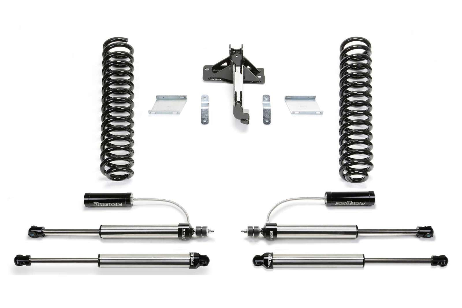 Fabtech 2.5" Budget Lift Kit w/Front Dirt Logic 2.25 Shocks w/Reservoir & Rear 2.25 Shocks for 2017-2024 Ford F250 Super Duty 4WD w/2.5" lift