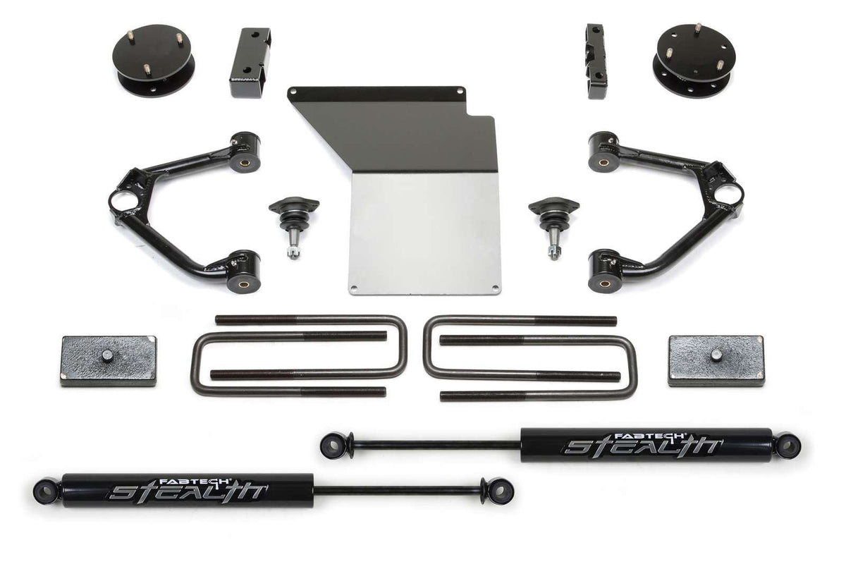Fabtech 3" Ball Joint UCA Lift Kit w/Rear Stealth Shocks for 2014-2018 Chevrolet Silverado 1500 4WD RWD w/3" lift