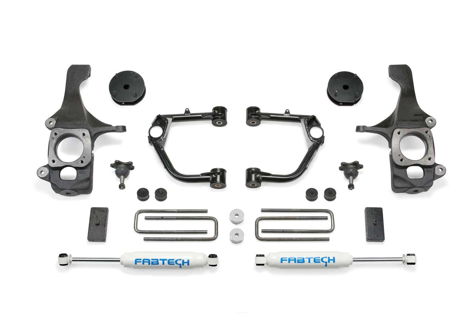 Fabtech 4" Budget UCA System w/Rear Performance Shocks Kit for 2007-2021 Toyota Tundra 4WD RWD w/4" lift
