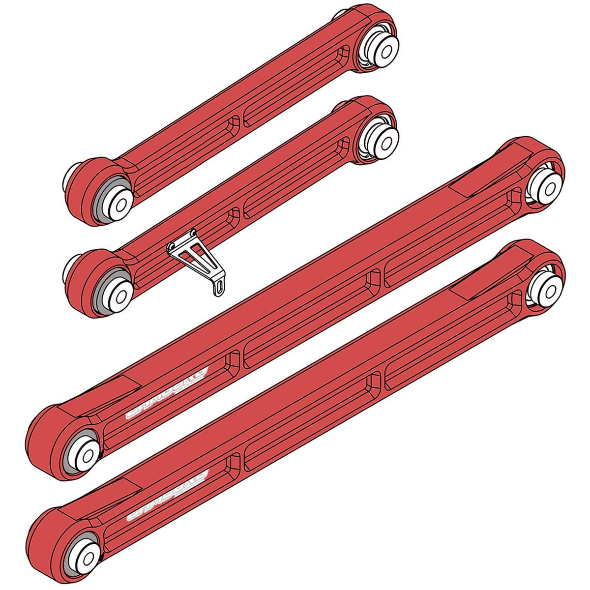 KINETIK Series Rear Billet Trailing Arm Kit - Red