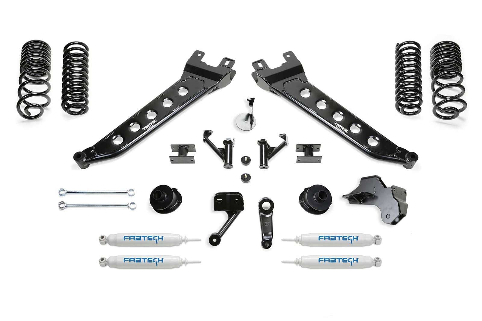 Fabtech 5" Radius Arm Lift Kit w/Coil Springs & Performance Shocks for 2019-2024 Ram 2500 4WD w/5" lift