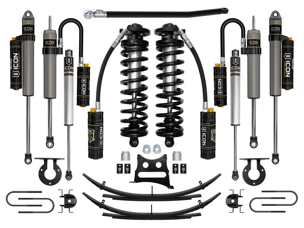 Icon 2.5-3" Stage 5 Coilover Conversion System w/Expansion Pack Kit for 2008-2010 Ford F250 Super Duty 4WD Diesel Extended Cab Pickup