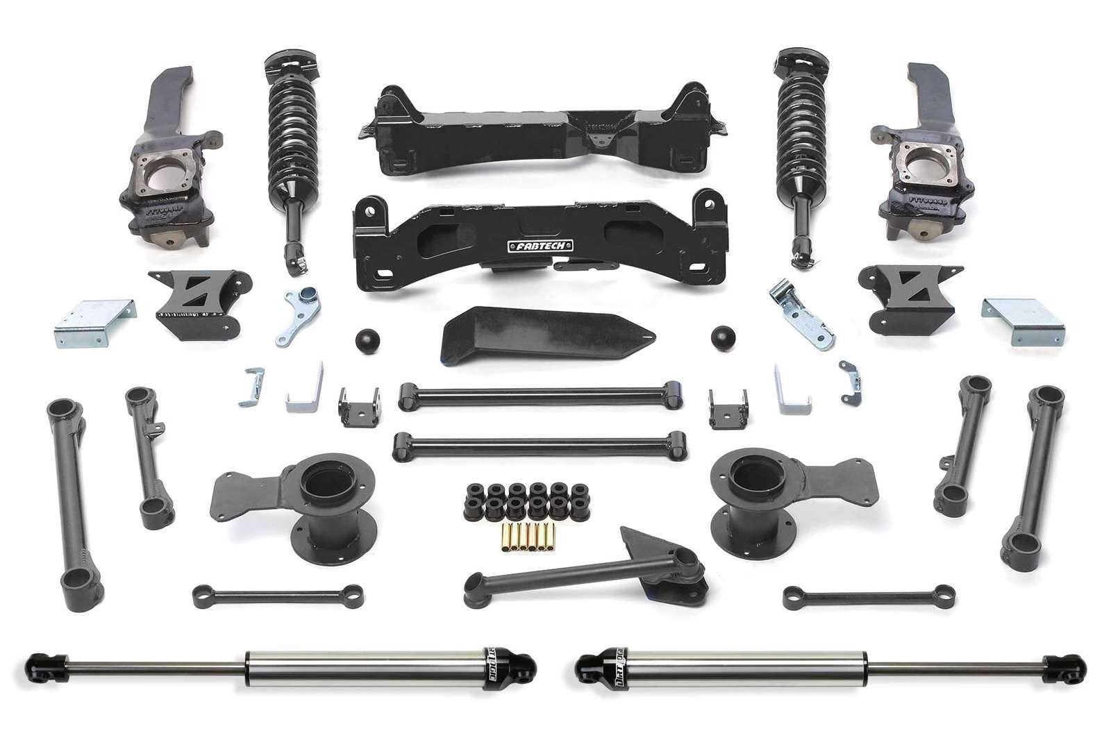 Fabtech 6" Performance System w/Front Dirt Logic 2.5 Coilovers & Rear 2.25 Shocks Kit for 2010-2014 Toyota FJ Cruiser 4WD w/6" lift