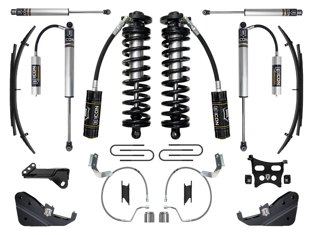 Icon 4-5.5" Stage 2 Coilover Conversion System w/Expansion Packs Kit for 2023-2025 Ford F250 Super Duty Gas Std Cab Pickup