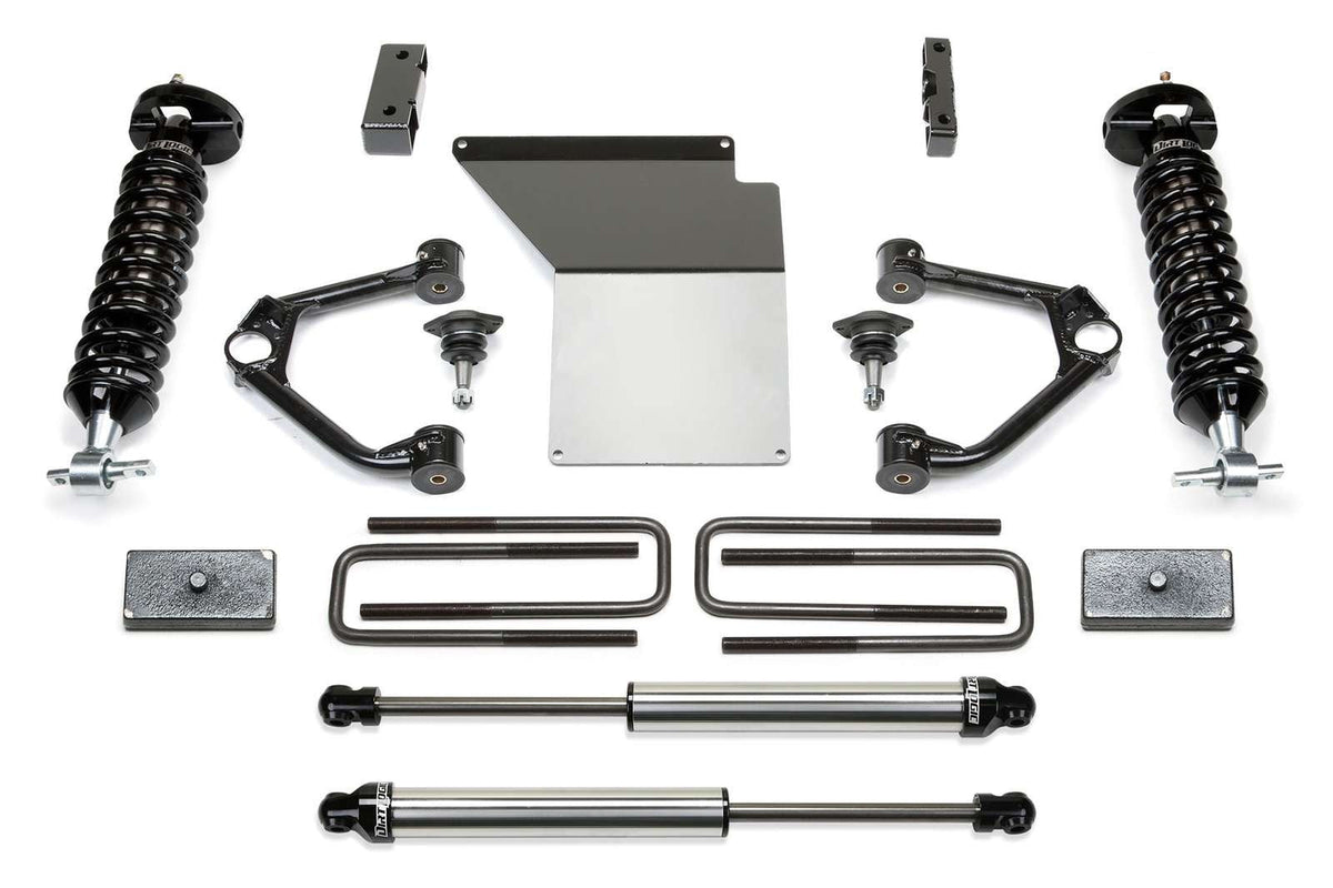 Fabtech 3" Ball Joint UCA Lift Kit w/Front Dirt Logic 2.5 Coilovers & Rear 2.25 Shocks for 2014-2018 Chevrolet Silverado 1500 4WD RWD w/3" lift