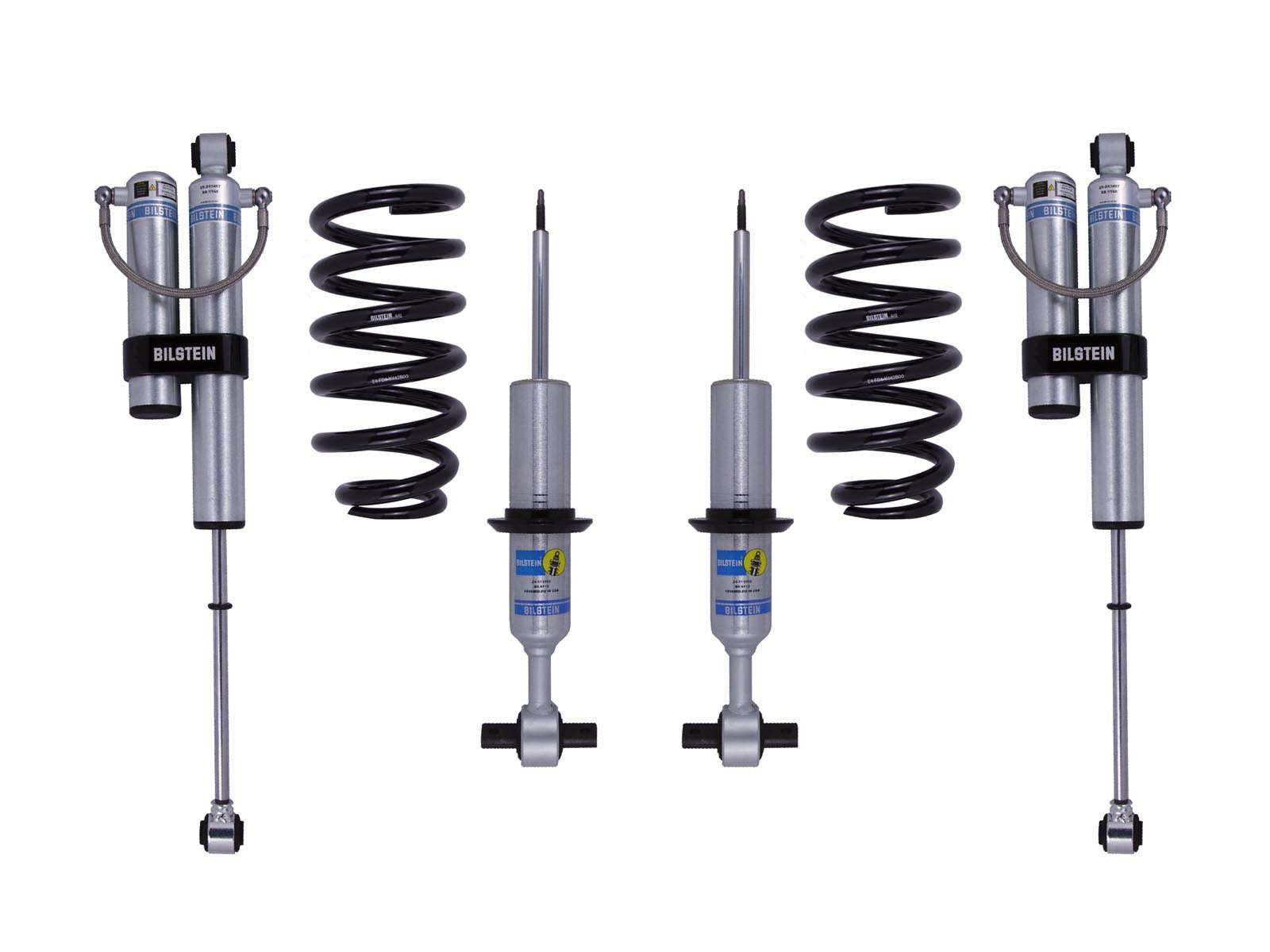 Bilstein 6112 Strut & Spring + Rear 5160 Reservoir Shocks Set for 2019-2024 GMC Sierra 1500 AT4 4WD w/0-1.2" lift