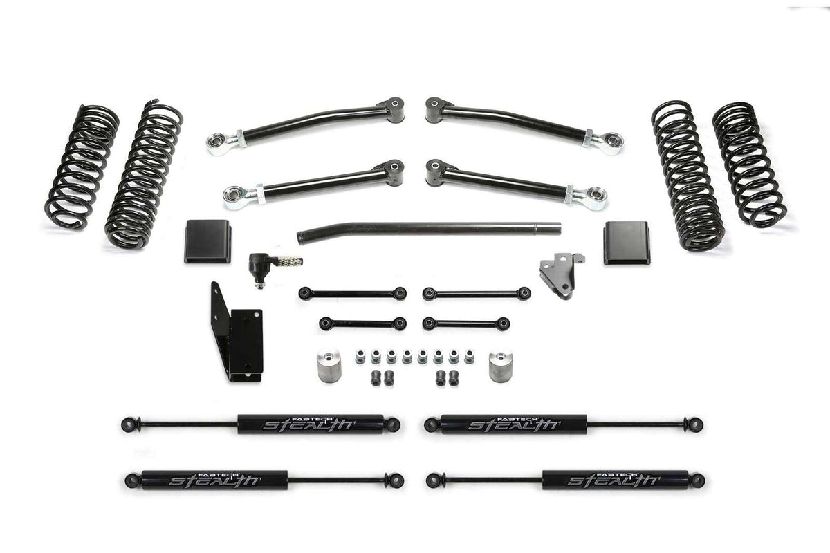 Fabtech 3" Trail Lift Kit w/Stealth Shocks for 2020-2024 Jeep Gladiator 4WD w/3" lift