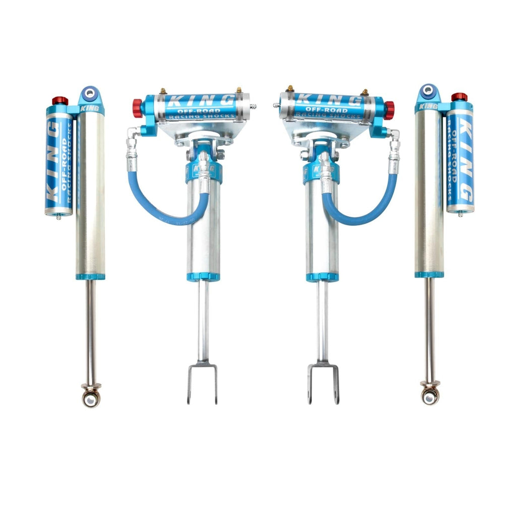 King Shocks 2.5 Performance Front & Rear Reservoir Shocks Set 2011-2026 Chevrolet Silverado 3500 HD 4WD