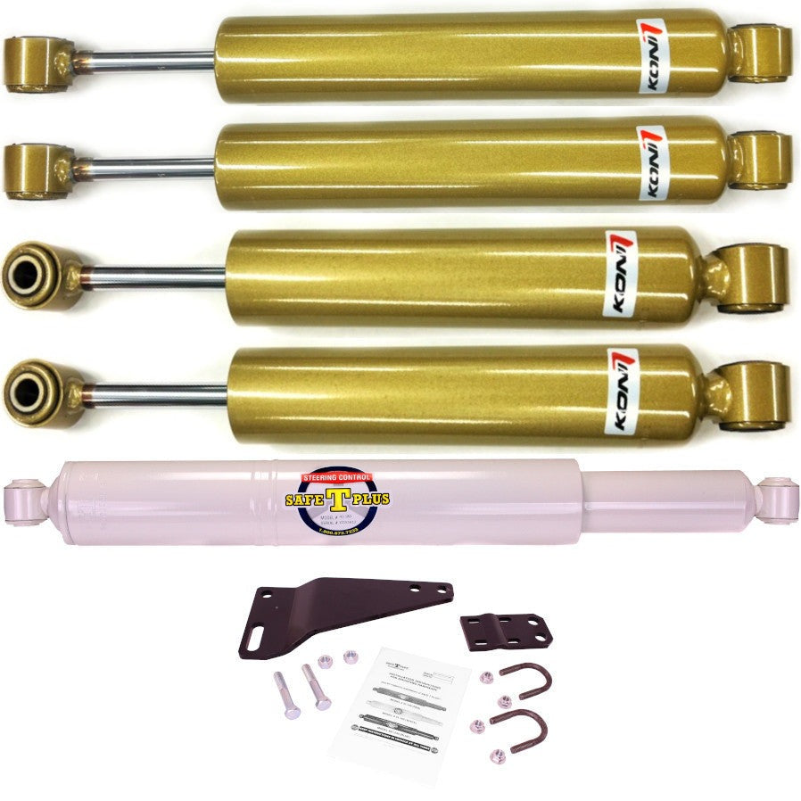 Koni EVO 4 RV Shock & Safe T Plus Steering Stabilizer Kit Ford F53 GVWR 18-22K