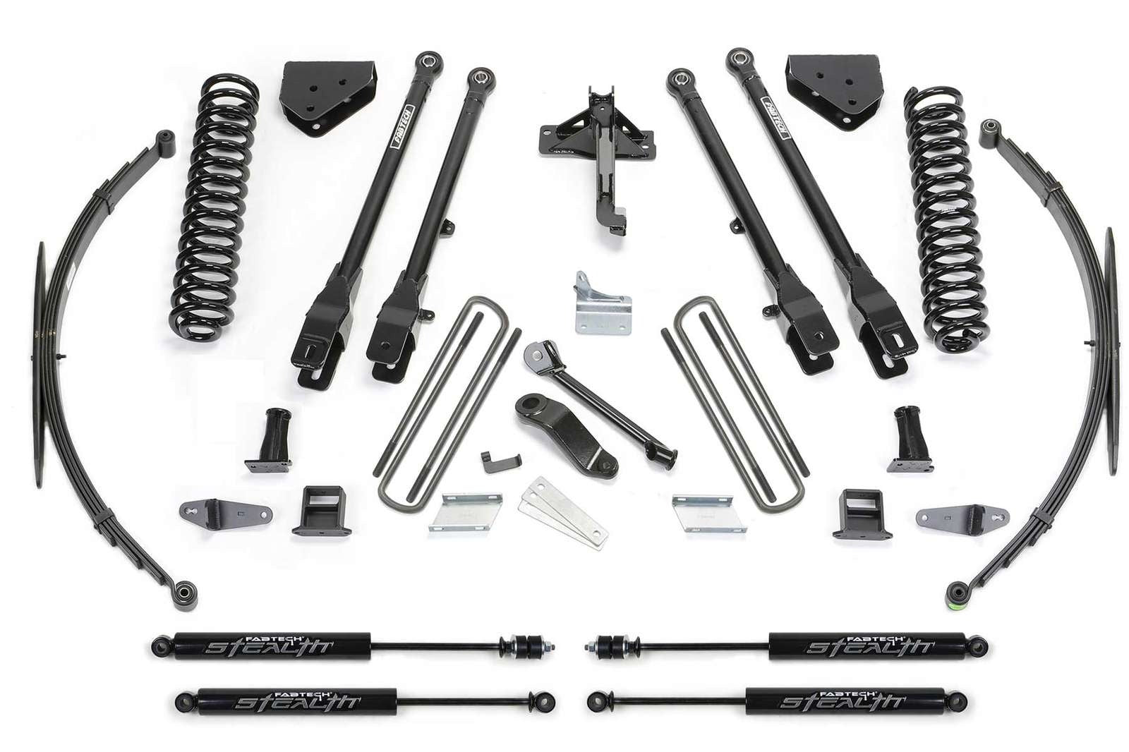 Fabtech 8" 4 Link System w/Stealth Shocks Kit for 2008-2016 Ford F350 Super Duty 4WD w/8.0" lift