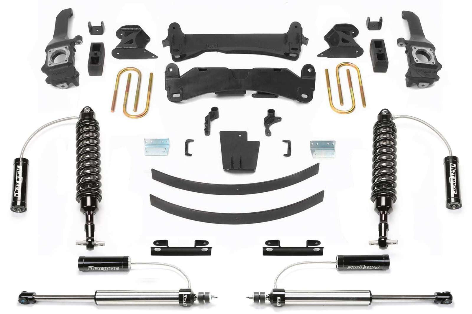 Fabtech 6" Performance System w/Front Dirt Logic 2.5 Coilovers w/Reservoir & Rear Dirt Logic Shocks w/Reservoir Kit for 2016-2023 Toyota Tacoma 4WD RWD w/6" lift 6-Lug