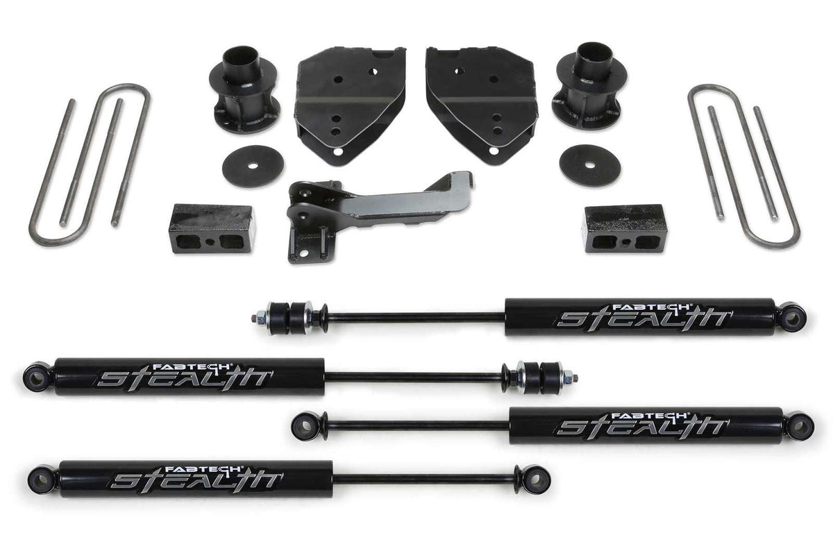 Fabtech 4" Budget System w/Stealth Shocks Kit for 2017-2024 Ford F350 Super Duty 4WD w/4" lift