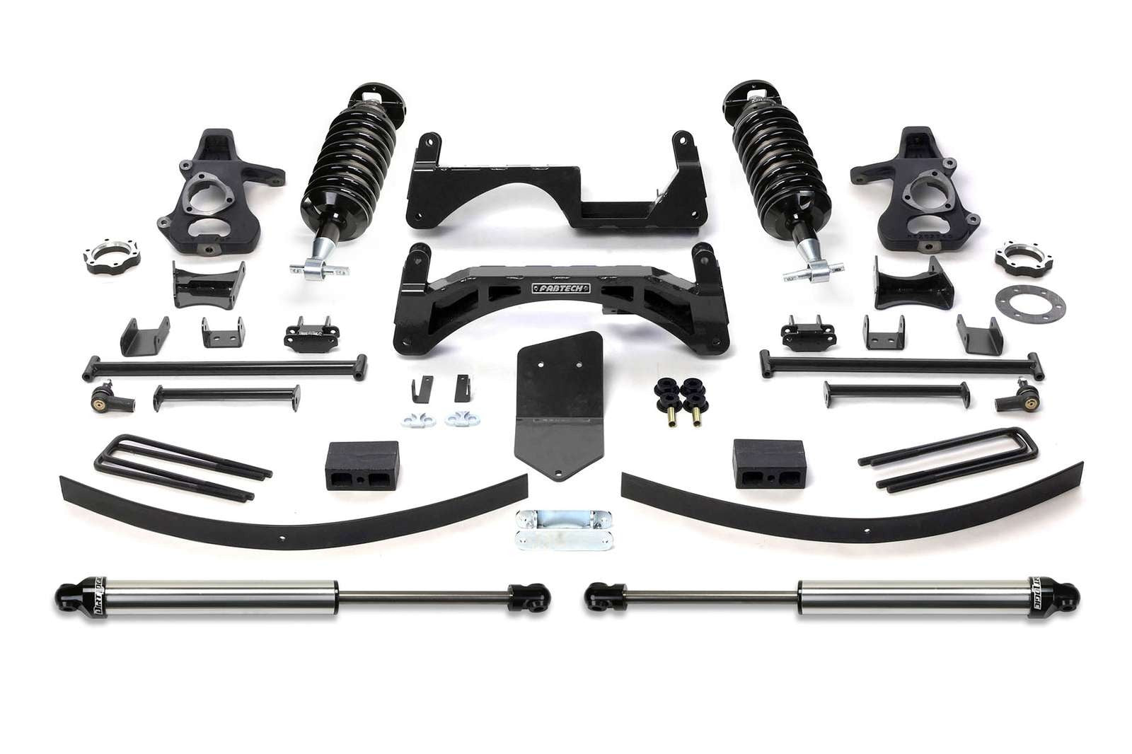 Fabtech 6" Performance System w/Front Dirt Logic 4.0 Coilovers & Rear 2.25 Shocks Kit for 2007-2013 Chevrolet Silverado 1500 4WD w/6" lift