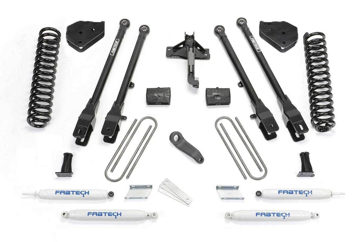 Fabtech 6" 4 Link System w/Performance Shocks Kit for 2017-2024 Ford F250 Super Duty 4WD w/6" lift