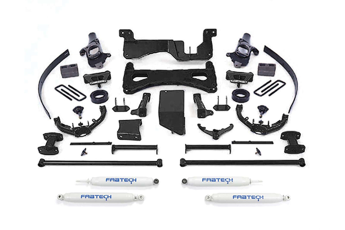 Fabtech 8" Performance System w/Performance Shocks Kit for 2001-2010 GMC Sierra 2500 HD 4WD RWD w/8.0" lift