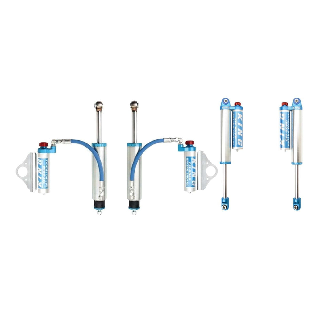 King Shocks 2.5 Performance w/ Remote Reservoir + Rear Reservoir Shocks Set for 2000-2010 Chevrolet Silverado 2500 HD 4WD w/0-2.5" lift