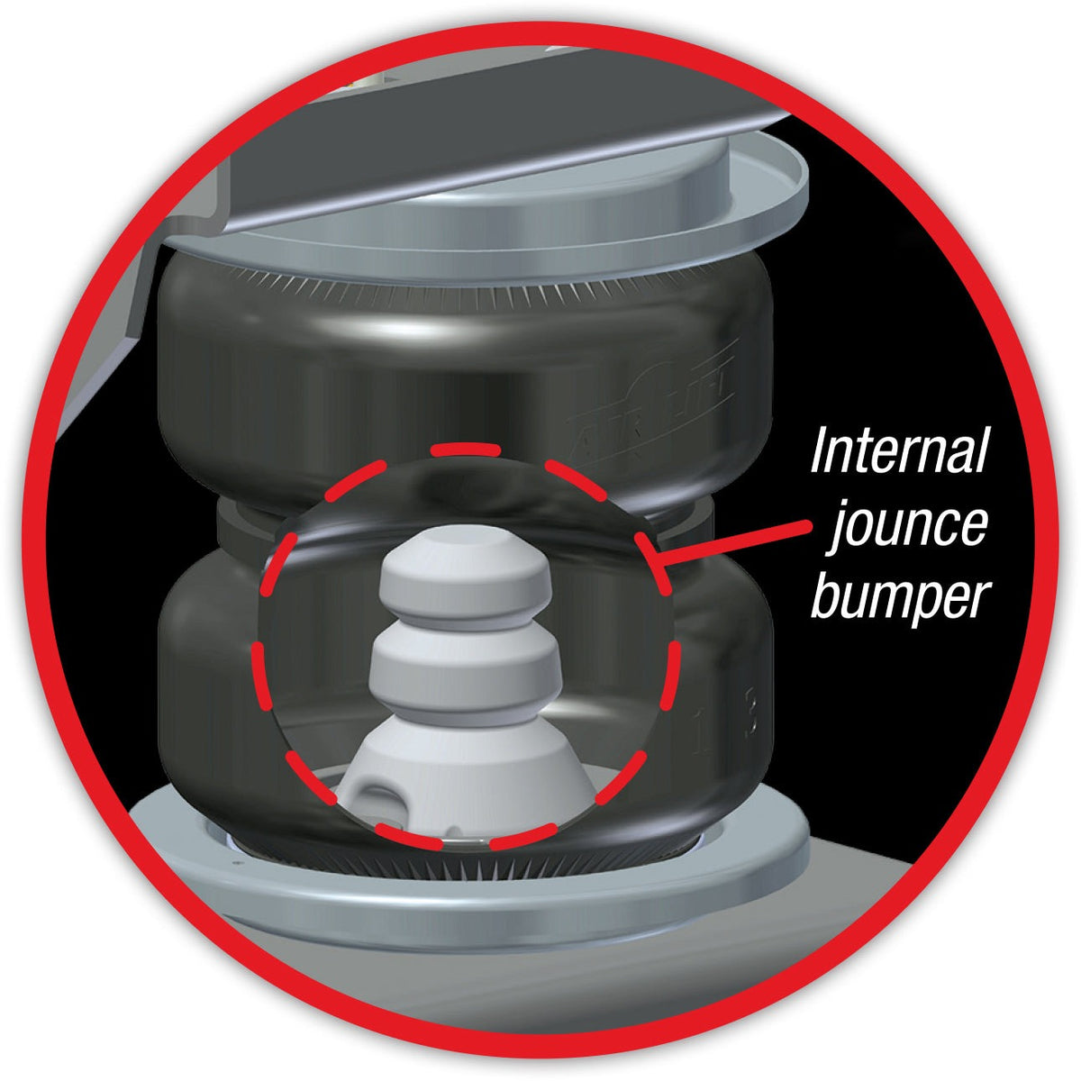 Air Lift 84297 Replacement Air Spring - LoadLifter 5000 Ultimate bellows type w/ internal jounce bumper