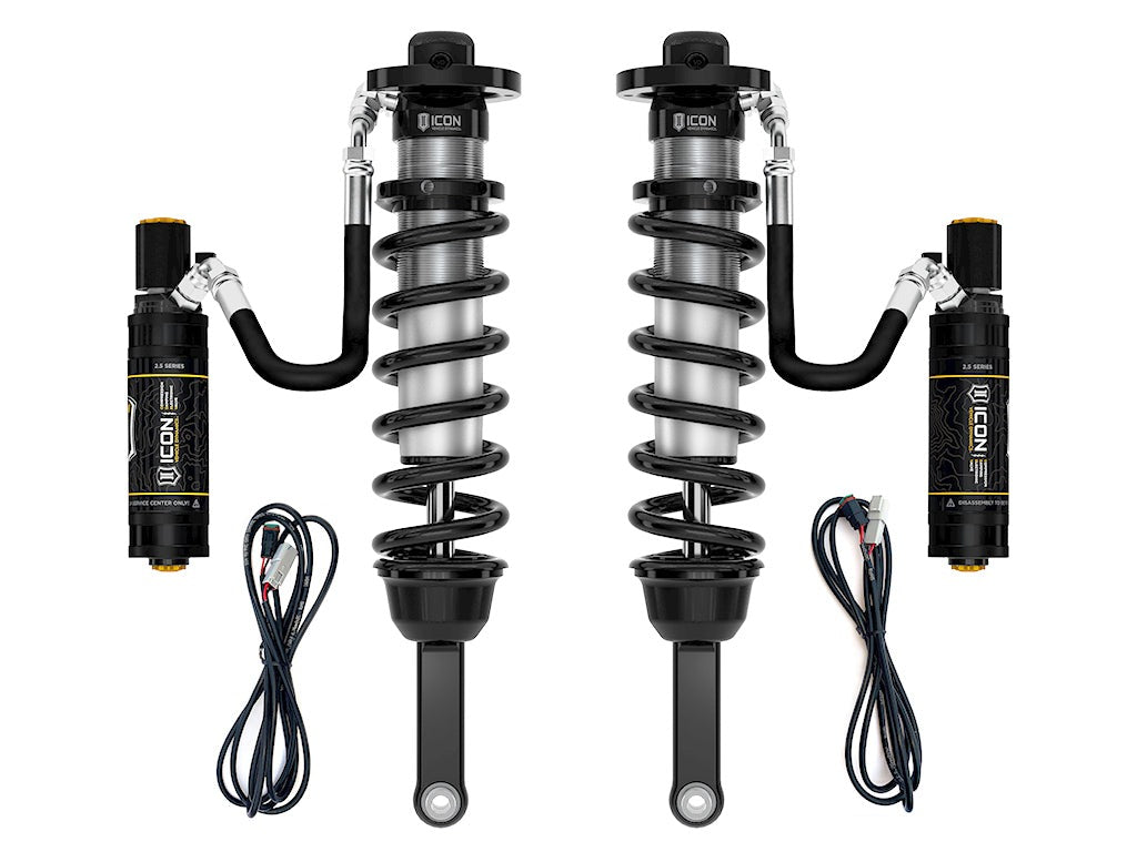 Icon 2.5 Remote Reservoir Coilovers Ext Travel Pair for 2010-2024 Toyota 4Runner w/0-3.5" lift