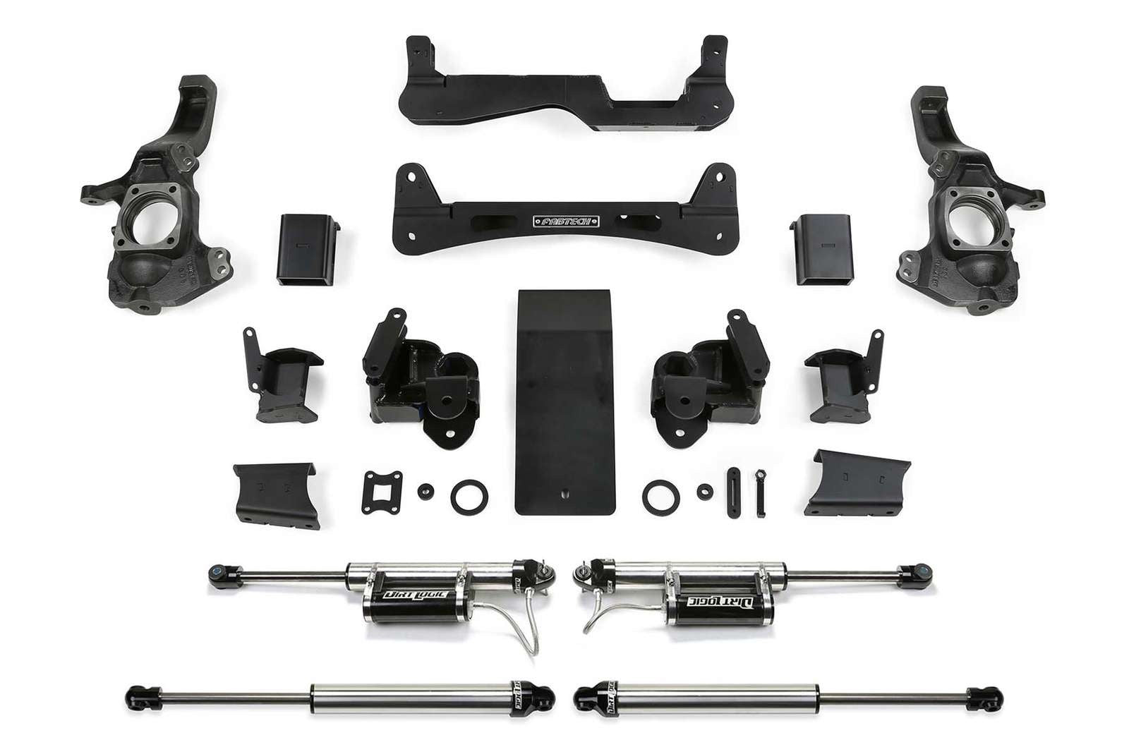 Fabtech 6" RTS Lift Kit w/Front Dirt Logic 2.25 Reservoir Shocks & Rear 2.25 Shocks for 2020-2024 GMC Sierra 3500 HD 4WD w/6" lift