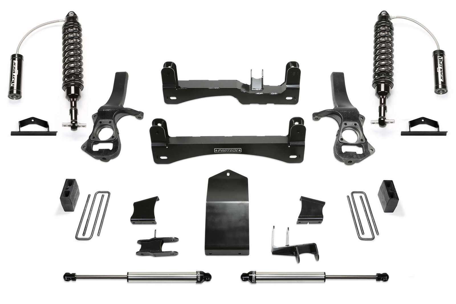 Fabtech 6" Performance System w/Front Dirt Logic 2.5 Coilovers w/Reservoir & Rear 2.25 Shocks Kit for 2019-2024 GMC Sierra 1500 4WD w/6" lift