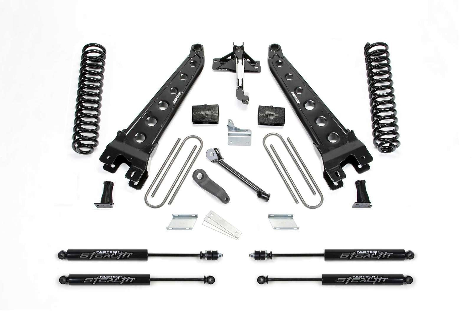 Fabtech 6" Radius Arm System w/Stealth Shocks Kit for 2008-2016 Ford F250 Super Duty 4WD w/6" lift