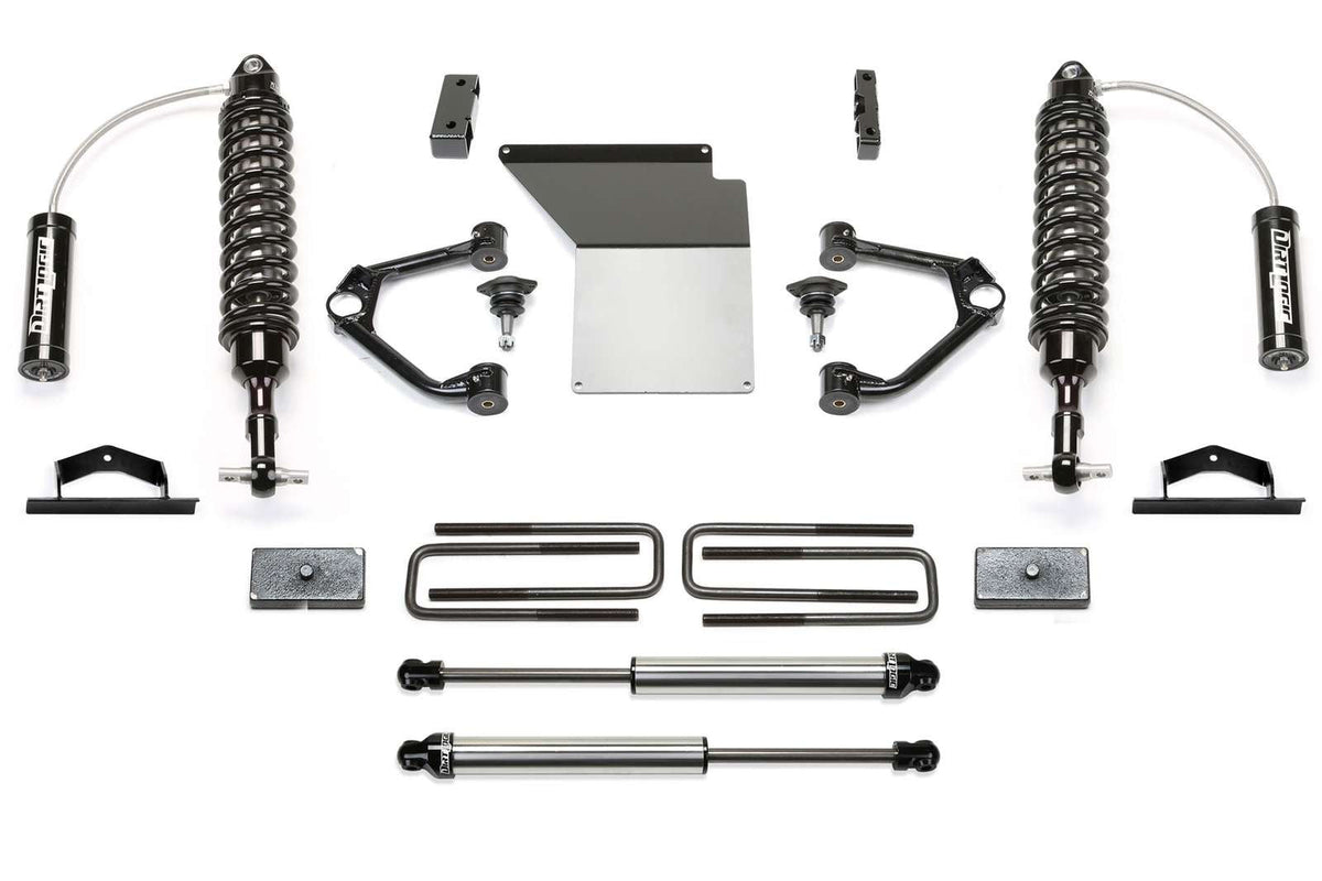 Fabtech 3" Ball Joint UCA Lift Kit w/Front Dirt Logic 2.5 Coilovers w/Reservoir & Rear 2.25 Shocks for 2014-2018 GMC Sierra 1500 4WD w/3" lift