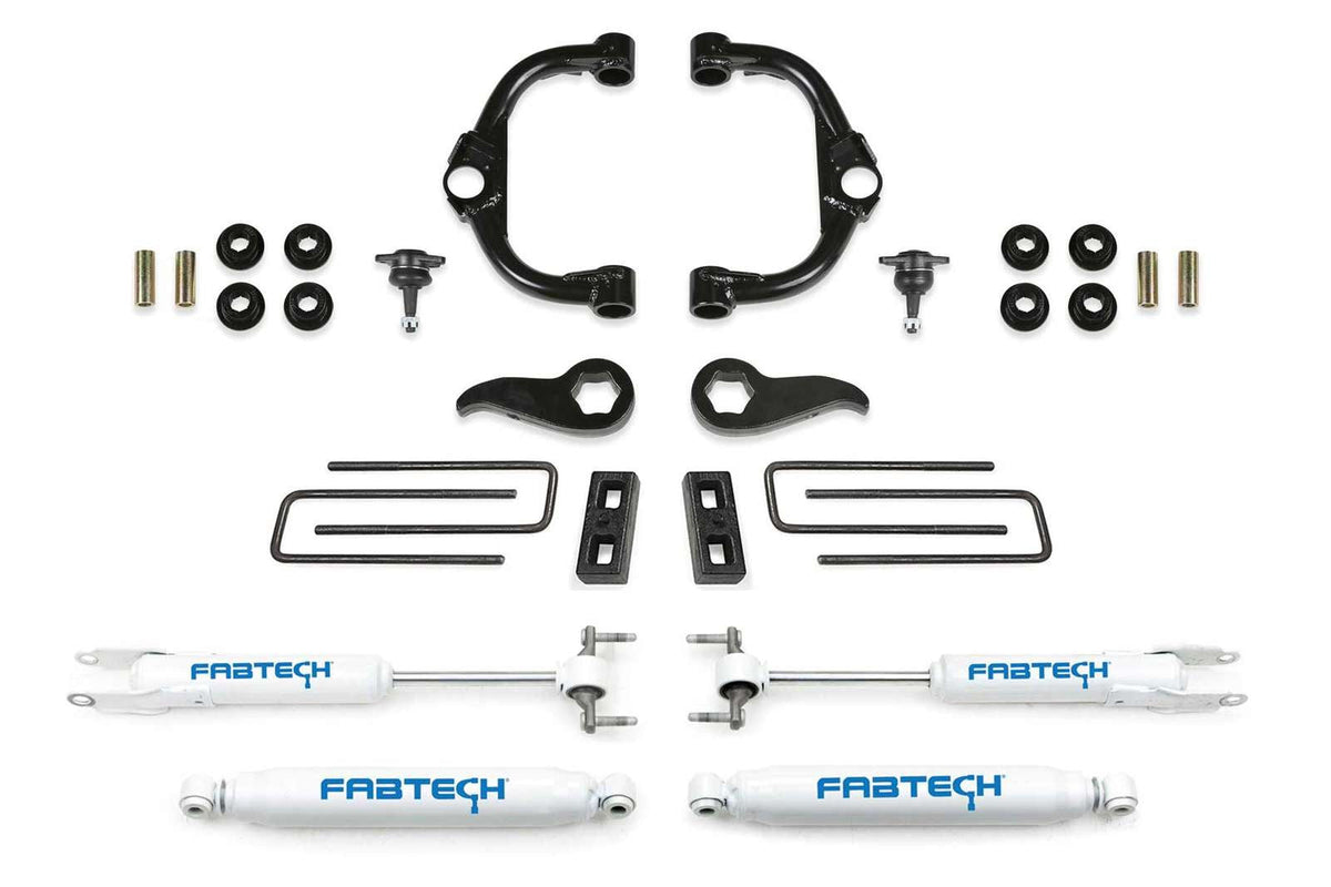 Fabtech 3.5" Ball Joint UCA Lift Kit w/Performance Shocks for 2020-2024 GMC Sierra 3500 HD 4WD w/3.5" lift