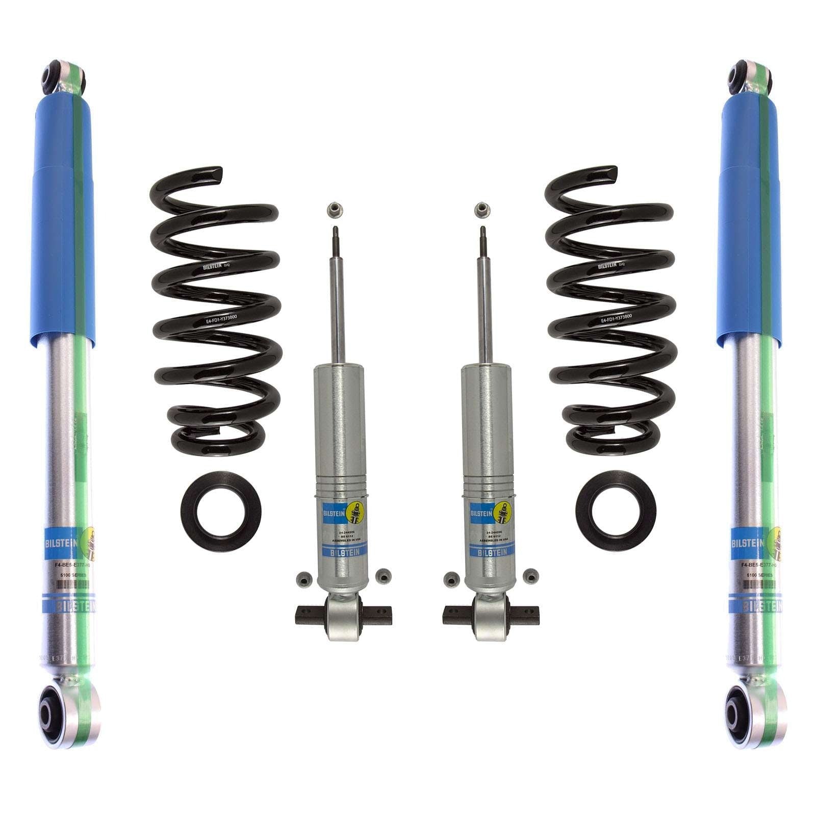 Bilstein 6112 Strut & Spring + Rear 5100 Shocks Set for 2007-2013 GMC Sierra 1500 4WD w/0-1.85" lift V8